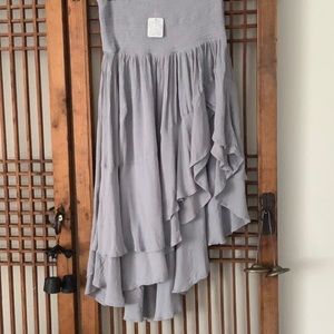 Free People asymmetric skirt in gray/blue color